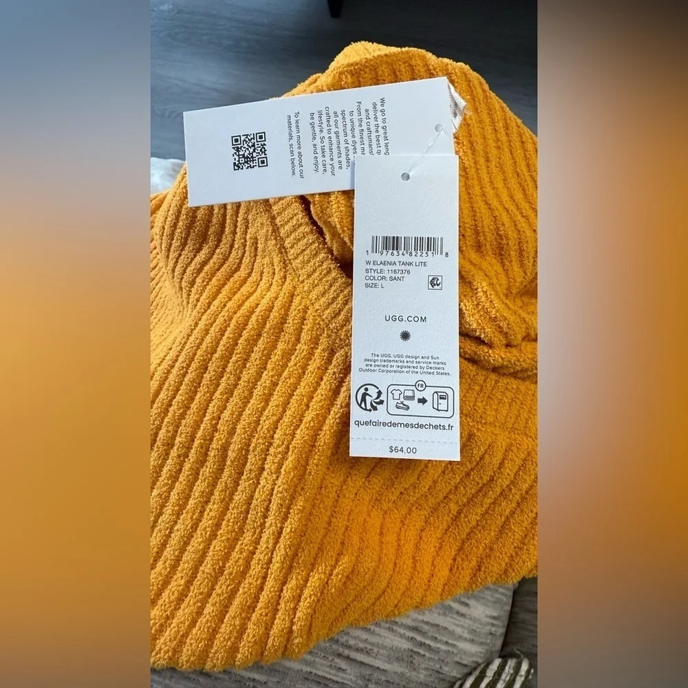 UGG Mustard Women's Elaenia Lightweight
Ribbed Sleep Tank Top - Picture 11 of 12